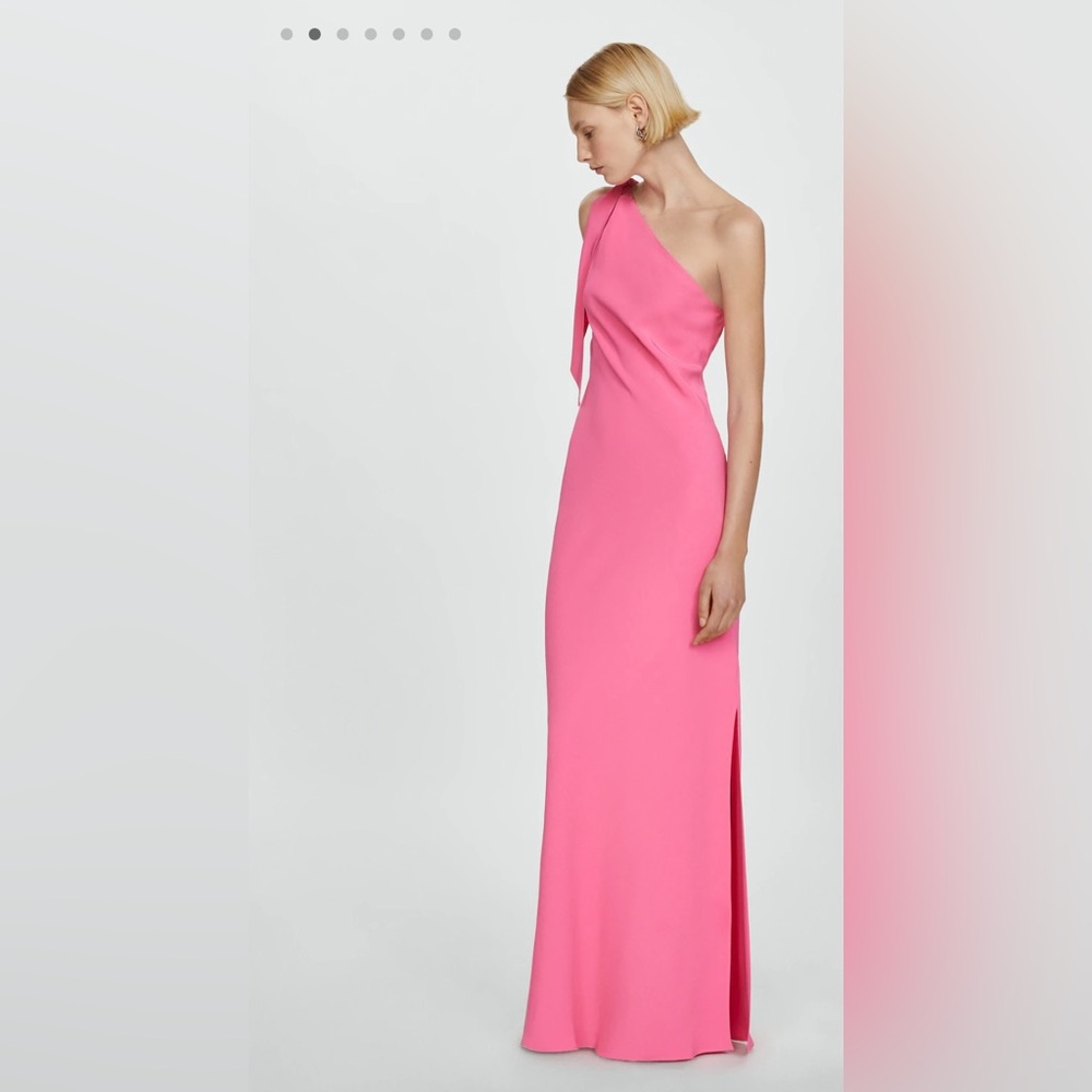 MANGO Asymmetric bow dress